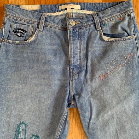 🦋Host Pick🦋 Zara Trafaluc Cactus MLN Embroidered Jeans - Picture 2 of 11